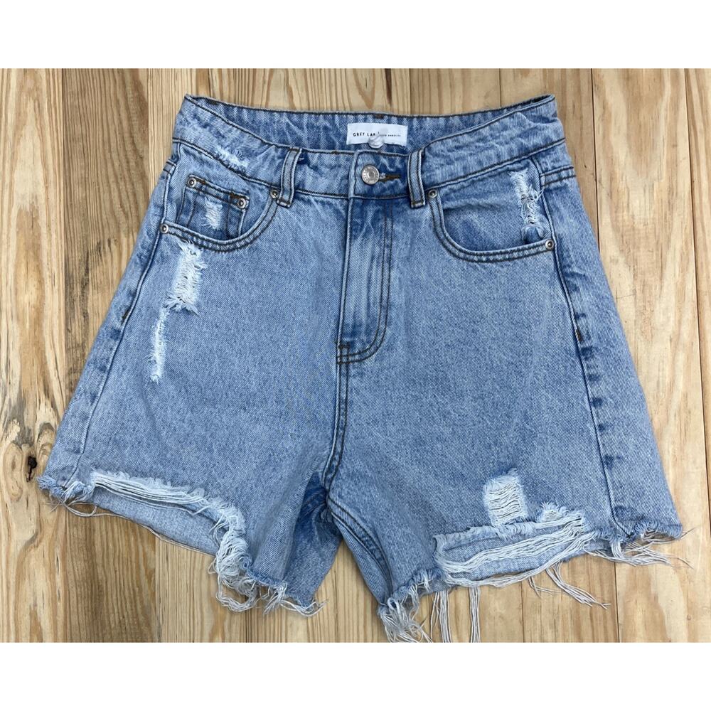 Grey Lab Los Angeles Women’s High Waisted Denim Shorts Size Small 26x4